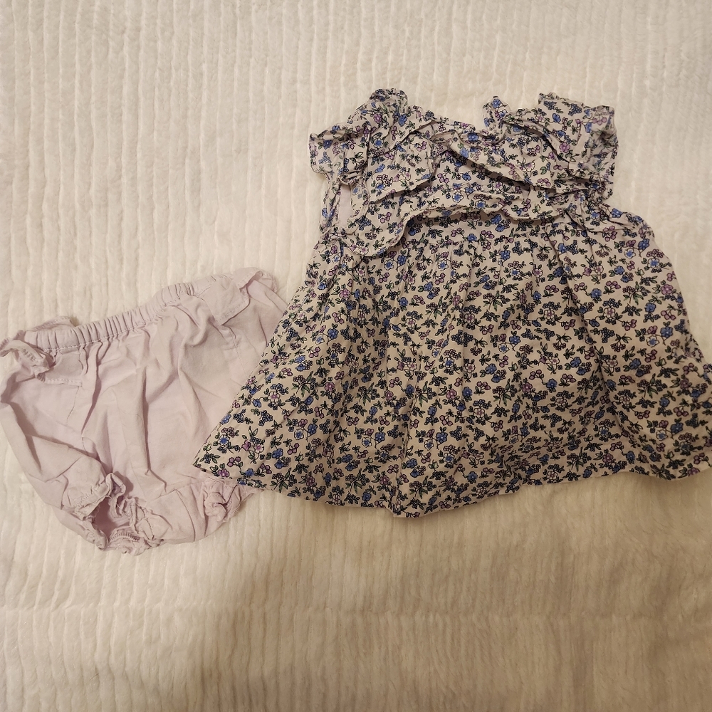Janie & Jack Purple Floral Baby Dress 0-3 mos